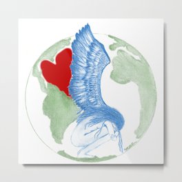 Earth Angel- Love Unearthed Metal Print | Earth, Wings, Tlcfallon, Summationbythesea, Love, Hippie, Boho, Heart, Hippieangel, Ecolove 