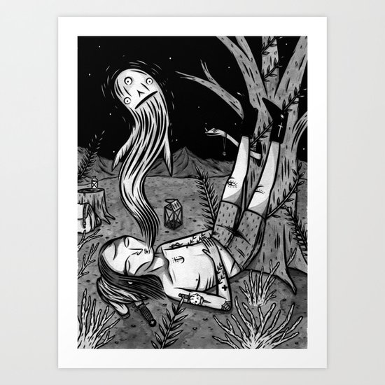 BOY WHO WHISTLES IN HIS SLEEP Art Print