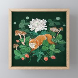 Strawberry Fox Framed Mini Art Print