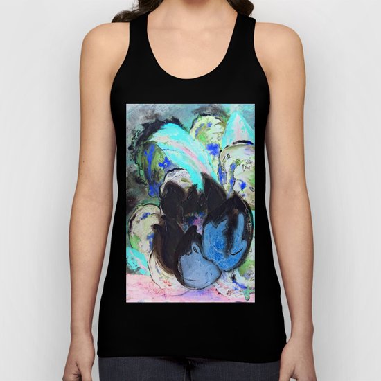 Purple Peonies in Shadow World Unisex Tank Top