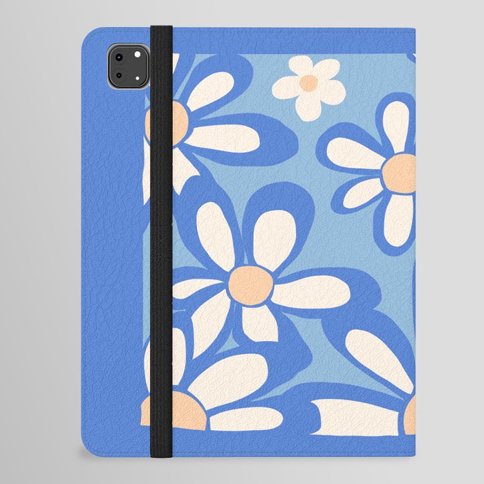 FlowerPower - Blue Colourful Retro Minimalistic Art Design Pattern iPad Folio Case