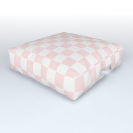 Blush Pink Coral Checkers Spring Summer Outdoor Floor Cushion