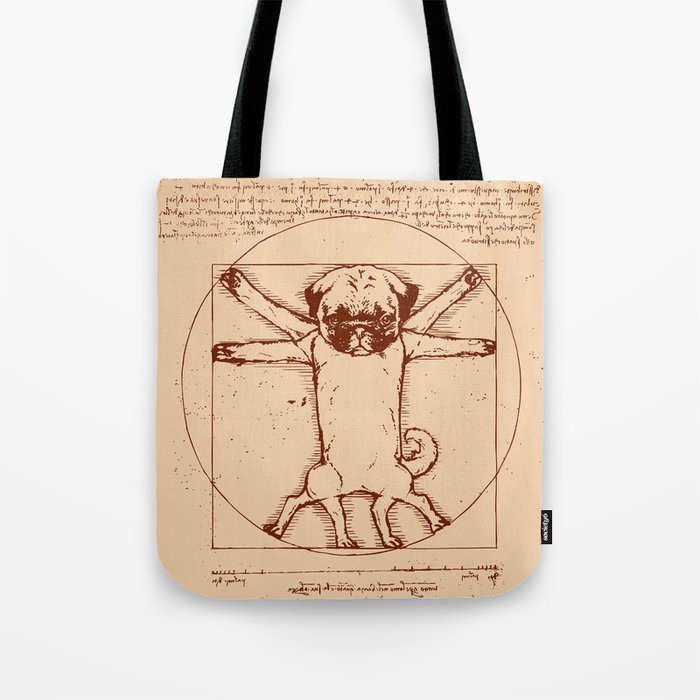 Vitruvian pug Tote Bag