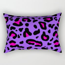 Purple & Pink Leopard Print Rectangular Pillow
