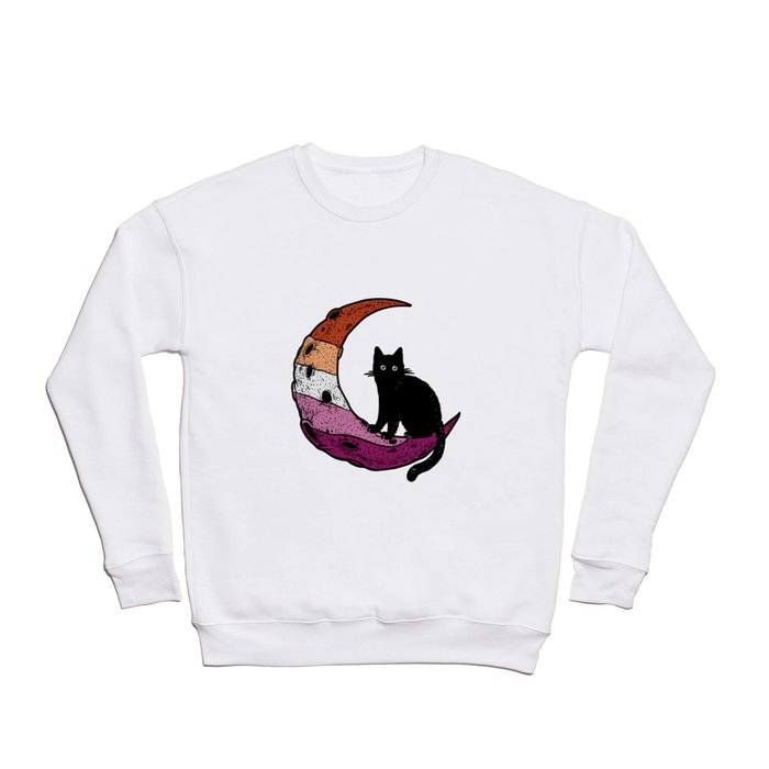 Lesbian Cat Moon Crewneck Sweatshirt