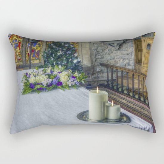 Candles At Christmas Rectangular Pillow