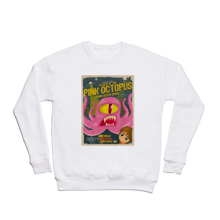 Pink octopus from outer space Crewneck Sweatshirt