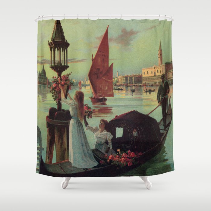 Paris Venice Victorian Romantic Travel Shower Curtain