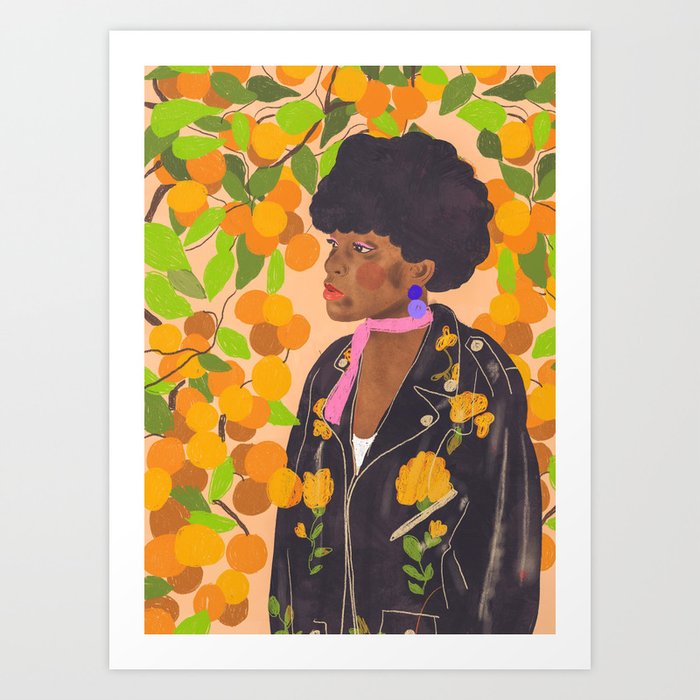 Apricots girl portrait Art Print