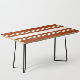 Orange and white retro 60s minimalistic stripes Coffee Table