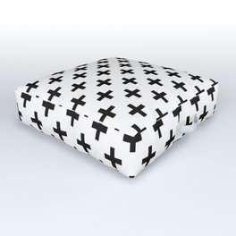 Crosses | Criss Cross | Plus Sign | Hygge | Scandi | Black and White | Outdoor Floor Cushion