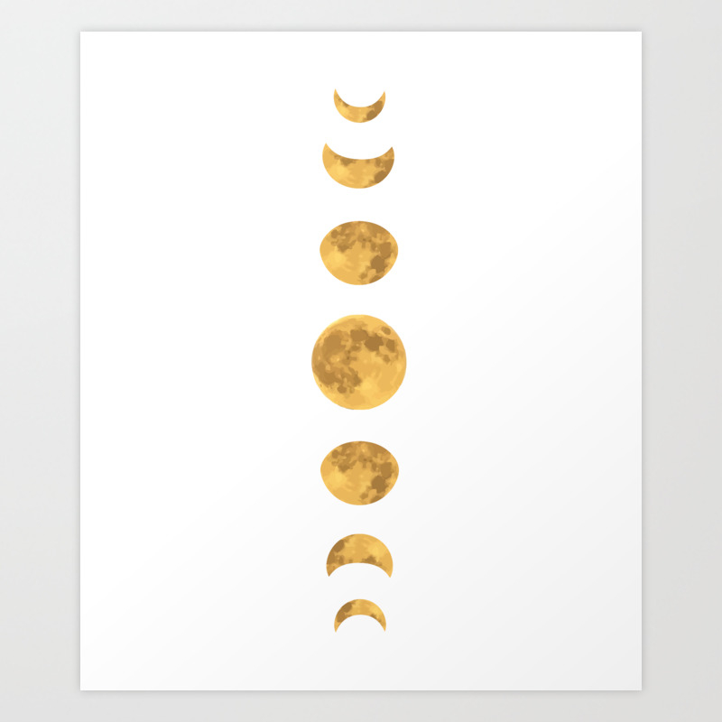 Moon phases astrology yellow moon Art Print by ...
