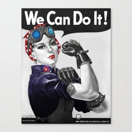 Dieselpunk Rosie The Riveter - "We Can Do It!" Canvas Print