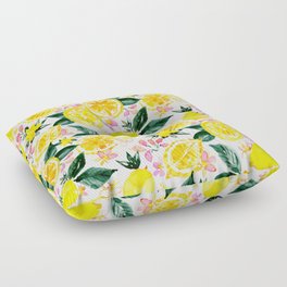 LEMONIZER Yellow Lemons Floor Pillow