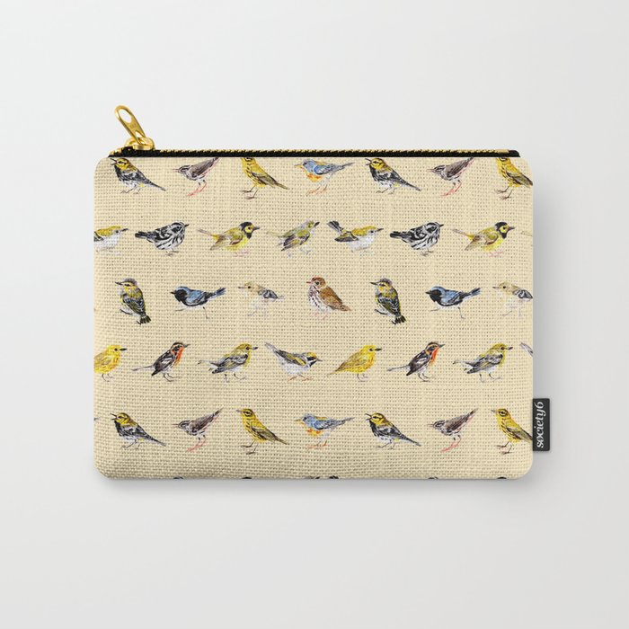 Warbler and Vireos on Yellow Carry-All Pouch