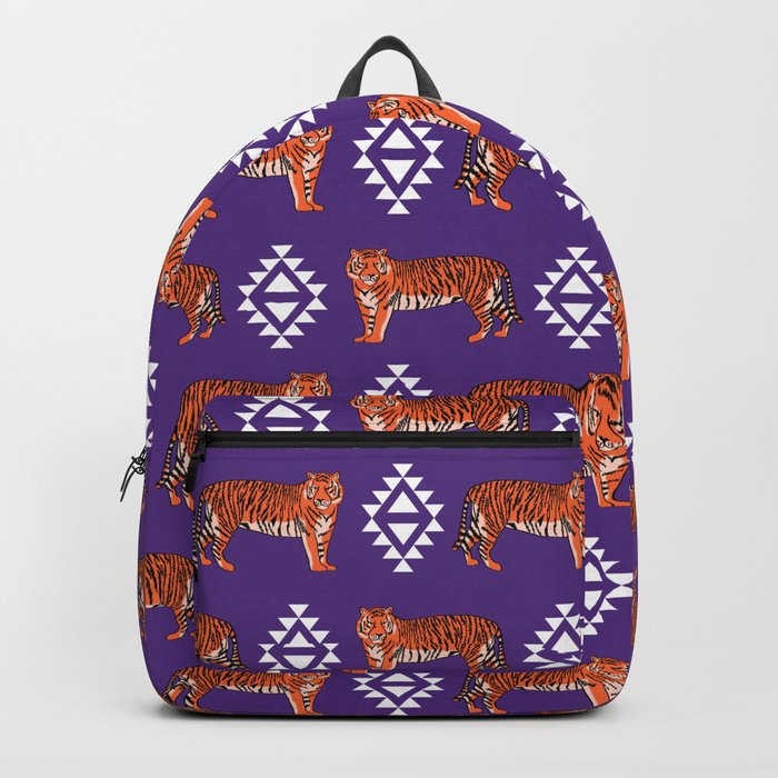 Tiger Clemson Purple And Orange University Fan Varsity College