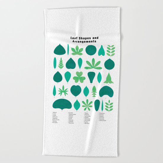 Leaf Shapes and Arrangements in Detail Beach Towel