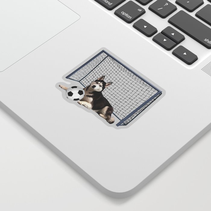 Husky Dog - Soccer Goal Sports  Sticker