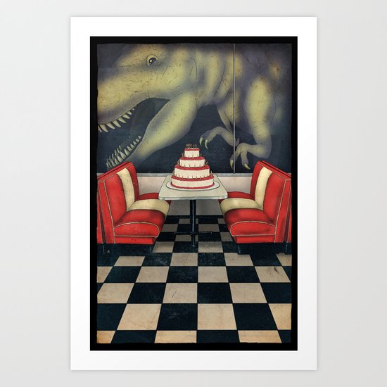 T-Rex Birthday Art Print