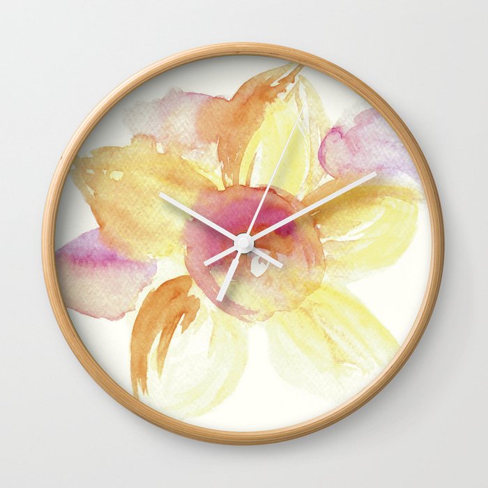 Sunflower Watercolor Wall Clock