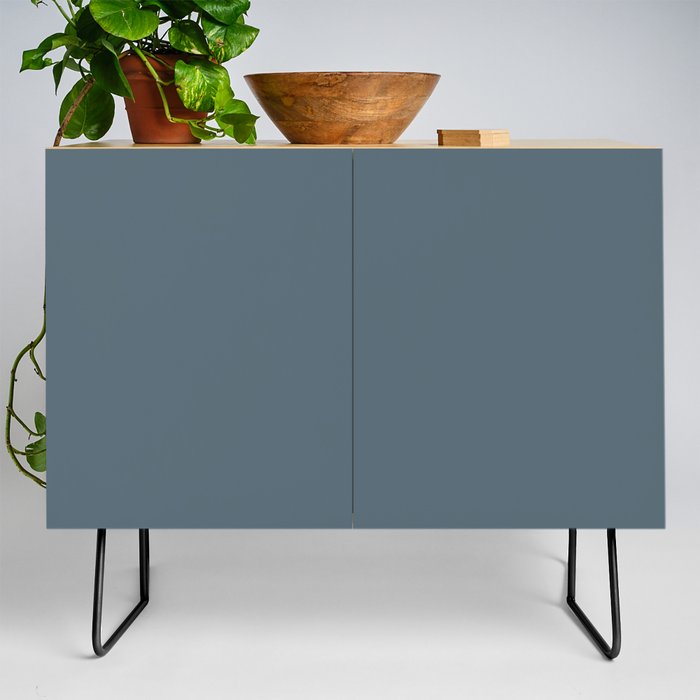 Cadet Gray - Grey Solid Color Popular Hues Patternless Shades of Gray Collection Hex #536872 Credenza