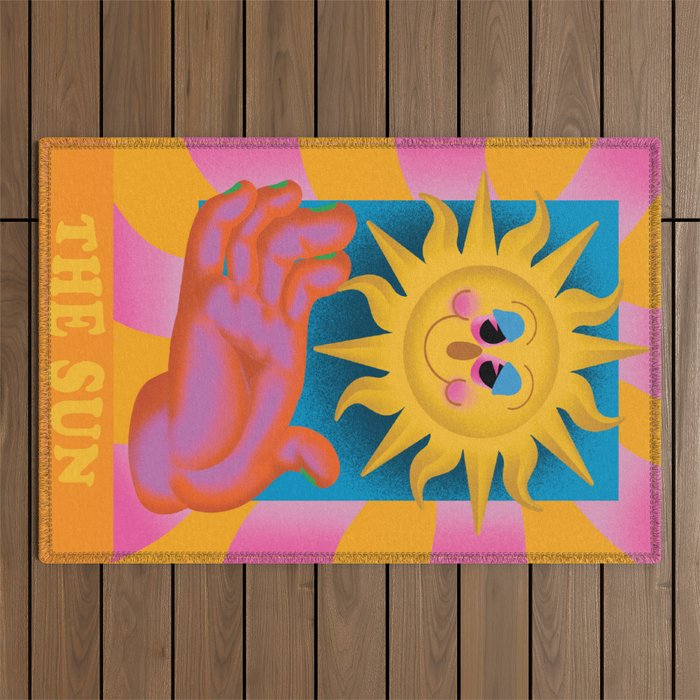 The Sun Tarot Card Outdoor Rug