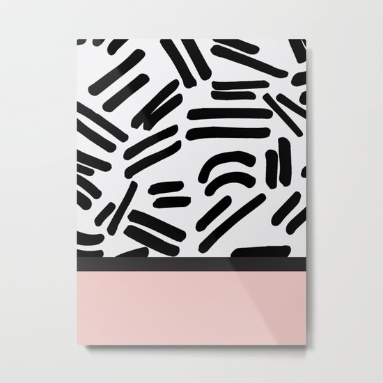 Patterned & Pink Metal Print