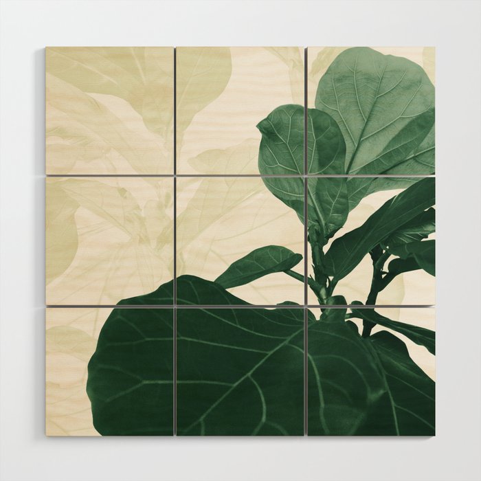 Soft Olive Green Fiddle Leaf Dream #1 #tropical #decor #art #society6 Wood Wall Art