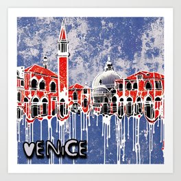VENICE ITALY Skyline Abstract Travel Art Art Print