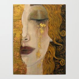 Golden Tears (Freya's Heartache) portrait painting by Gustav Klimt Poster