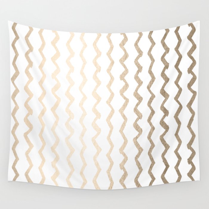 Golden Zigzag Wall Tapestry