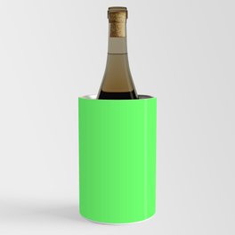 Medium Lime Green Solid Color Popular Hues Patternless Shades of Lime Collection Hex #70ff70 Wine Chiller