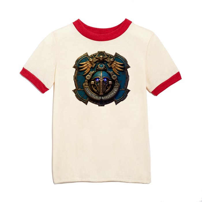 Grimdark Sci-Fi Warrior Crest #1 Kids T Shirt