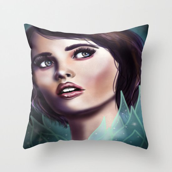 Lotus Lady Throw Pillow