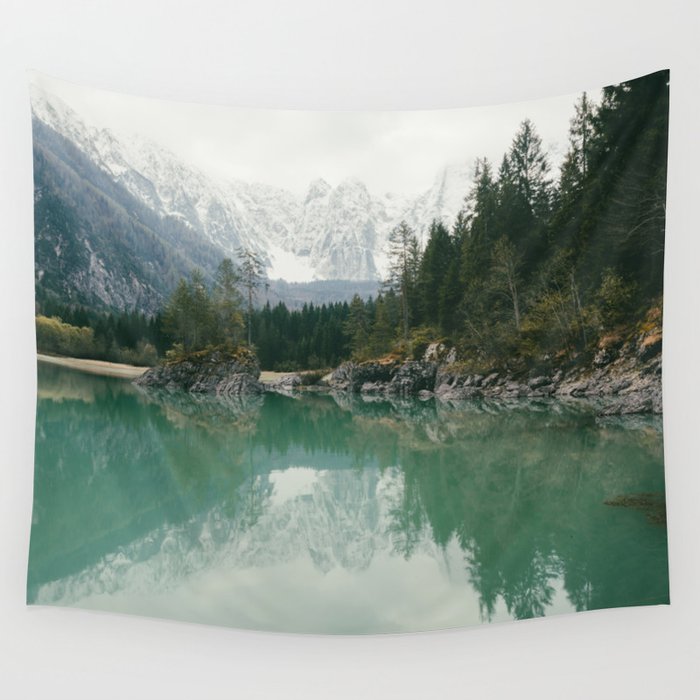 Turquoise lake - Landscape and Nature Photography Wall Tapestry