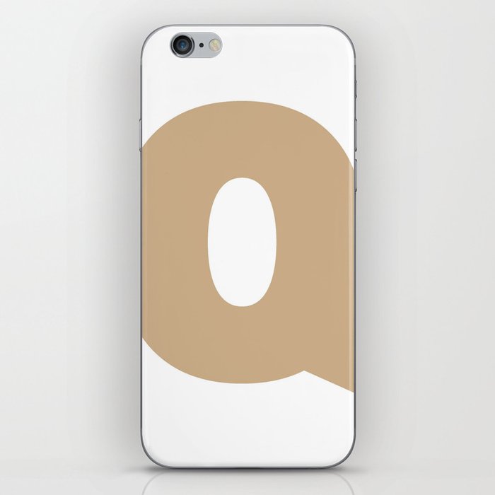 Q (Tan & White Letter) iPhone Skin