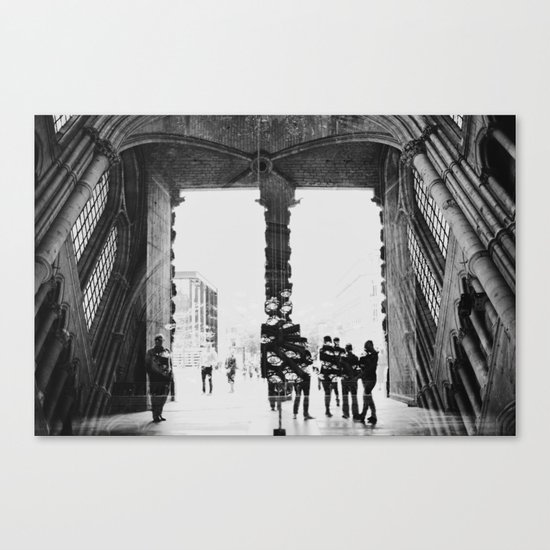 black and white cathedral Canvas Print