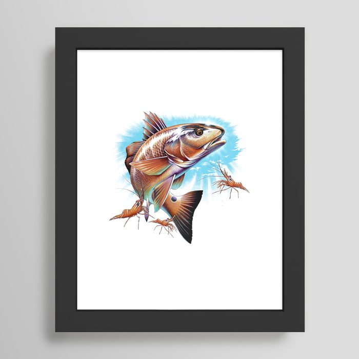 Redfish Framed Art Print by Salmoneggs