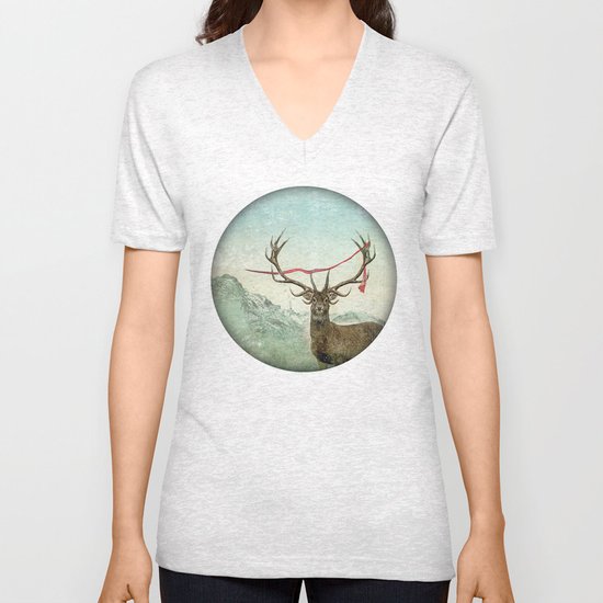 hold deer, tsunami Unisex V-Neck