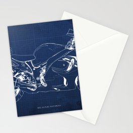 2012 Suzuki Hayabusa Blueprint, Blue Background Stationery Card