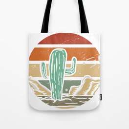 Retro Vintage Cactus Illustration Tote Bag