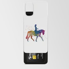 woman rides a horse in watercolor Android Card Case