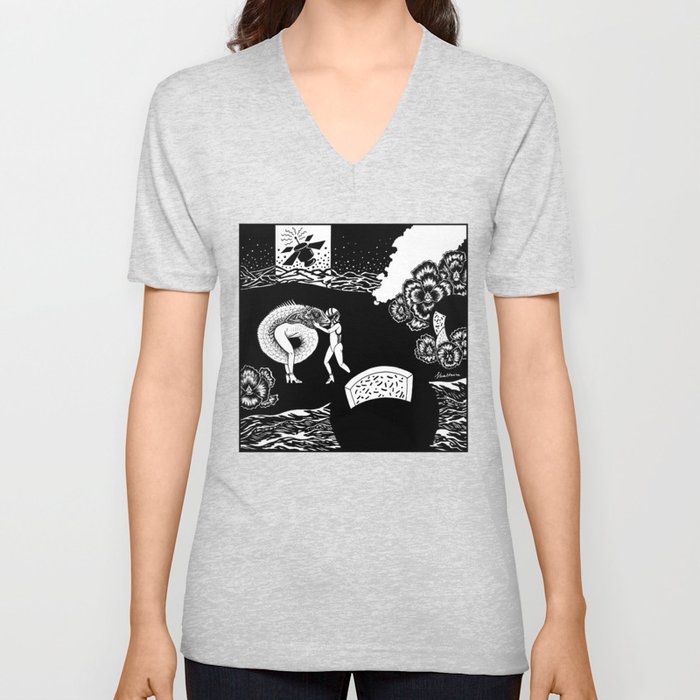 The return of Mother Reptile V Neck T Shirt
