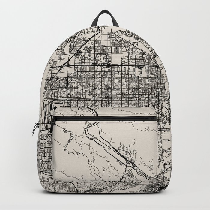 USA, San Bernardino City Map - Minimal Aesthetic Backpack