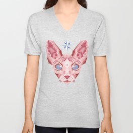 Sphynx Cat - Rose Quartz and Serenity version V Neck T Shirt