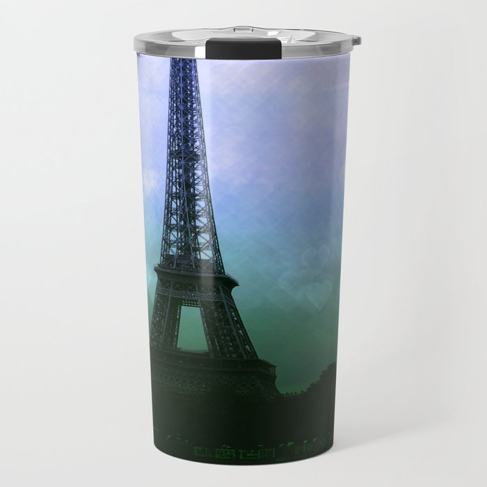 Paris Eiffel Tower Periwinkle Teal Aqua Travel Mug