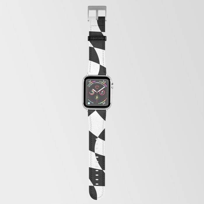 Large Checkerboard - Black & White - Swirl Apple Watch Band