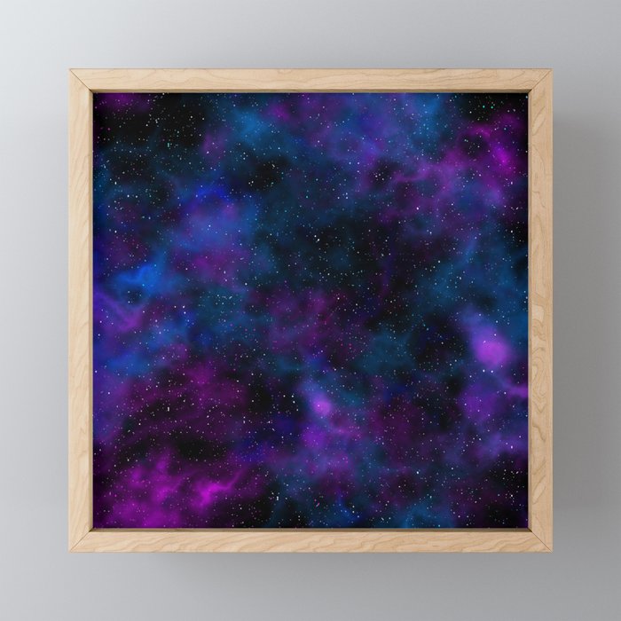 Space beautiful galaxy starry night image Framed Mini Art Print