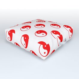 Yin & Yang (Red & White Pattern) Outdoor Floor Cushion