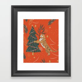 Tigers Christmas Framed Art Print